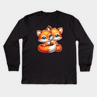 Fox Best Friends - Fox Couple Kids Long Sleeve T-Shirt